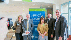 Left to right: Trust Regional Vice President Barbara Pahl, President of the Museum of New Mexico Foundation Jamie Clements, New Mexico Secretary of Cultural Affairs Veronica Gonzales, Santa Fe Mayor Javier Gonzales, Chief of Staff to the Governor of New Mexico Keith Gardner.