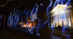 Spaniards take to the streets in world's first holographic protest