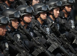 Members of the federal police participate in a ceremony to mark Federal Police Day in Mexico City June 2, 2011 (Jorge Lopez/Courtesy Reuters).