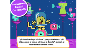 Scene from new bilingual app Wubbzy Space Adventure 