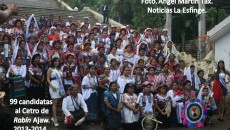 The 2013 delegation of Rabín Ajaw hopefuls in Cobán, Leonel Chacón, Guatemala