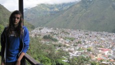 With Santa de Baños de Agua Santa, Tunguruhua, Ecuador as a backdrop, August poses for his last picture before disappearing hours later.