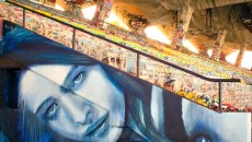 A huge thanks to @arthistory2014 and @loganhicskny for getting me involved in this fundraising project at Miami Marine Stadium. They will be selling prints of this work and other great artists at www.arthistory2014.com #rone #marinestadium #miamistreetart -- @r_o_n_e, Rone