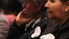Villalpando's parents patiently wait for the Grapevine City Council meeting to begin. Photo: Obed Manuel